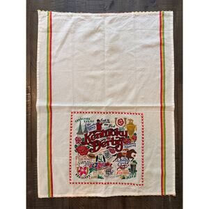 Kentucky Derby Dish Towel Catstudio Embroidered Tea Towel Kentucky Gift